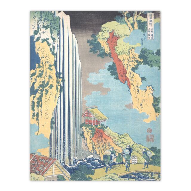"Ono Waterfall On The Kisokaido Vintage Wall Art Print Hokusai 12x16"""