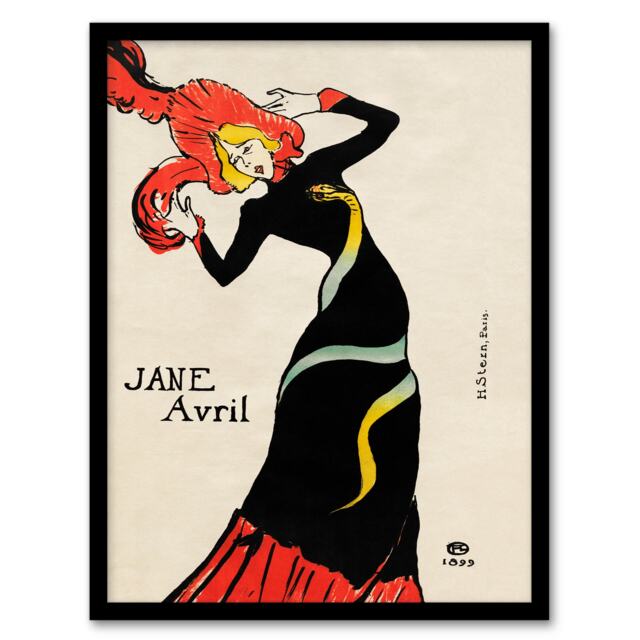 Toulouse Lautrec Framed Wall Art Jane Avril Snake Dress Portrait Home Décor
