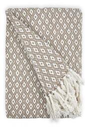 "Stockholm Collection Recycled Cotton Throw in Taupe (50"" x 60"")"