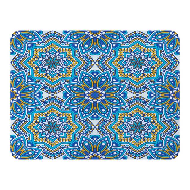 Floral And Geometric Embellished Tiles Blanket Multi