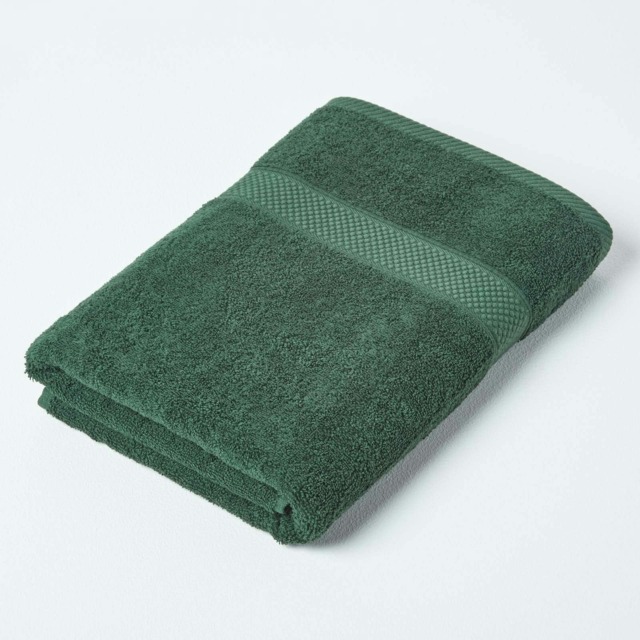 Homescapes Turkish Cotton Bath Towel - Dark Green Green Bath towel