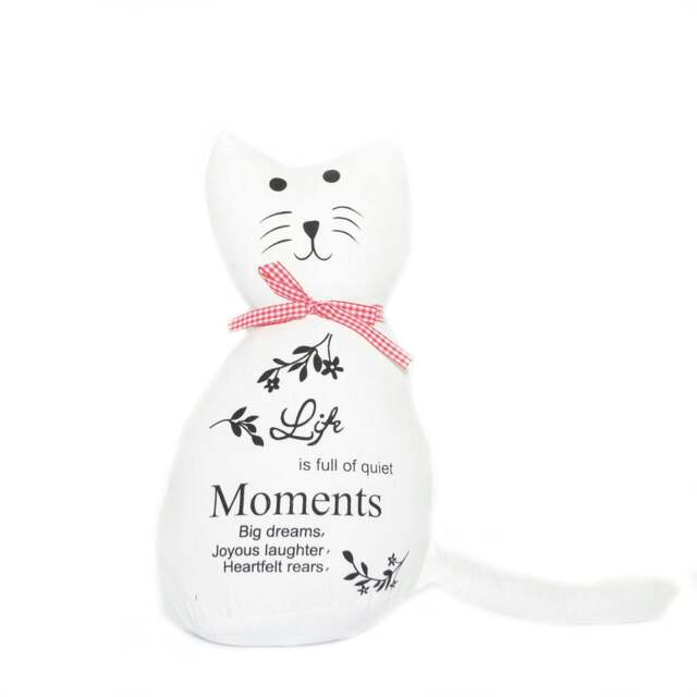 Cute White Cat Door Stopper Styed Febric Weighted Heaby Home Decor Gift
