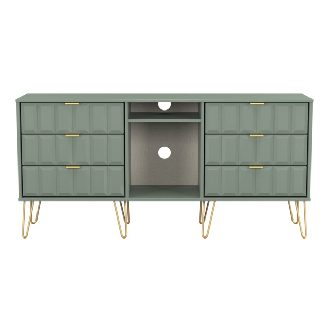 Metro 6 Drawer Sideboard in Reed Green (Ready Assembled) Green Reed Green