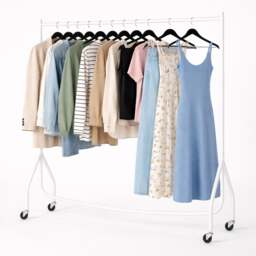 Clothes Rail White Superior Heavy Duty Metal With Wheels Rack 4FT Long x 5FT Tall