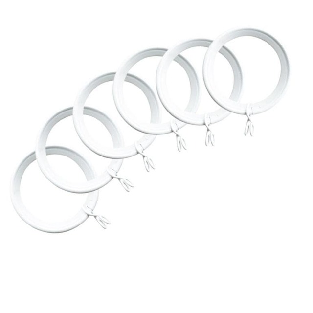 Jones Interiors Cosmos Curtain Rings (Pack of 6) White White 1