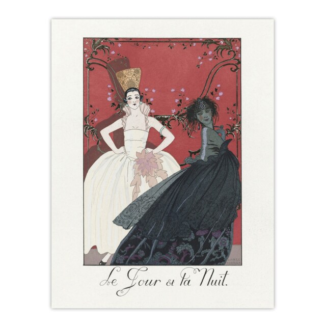 "Day and Night Parisian Fashion Advert Barbier Huge Wall Art Poster Print 24X32"""