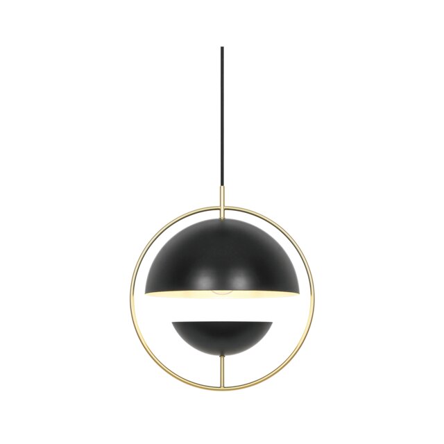 Nordlux Tavia Indoor Pendant Light Black Metal E27 Dual Shade - Mains Powered, IP20