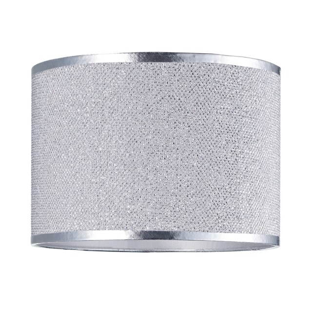 Modern and Designer Mini Diamond Silver Glitter Fabric Lamp Shade 25cm Wide Silver Silver 1