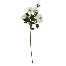 Hill Interiors The Natural Garden Collection Hedge Rose Artificial Flower - White/Green - One Size