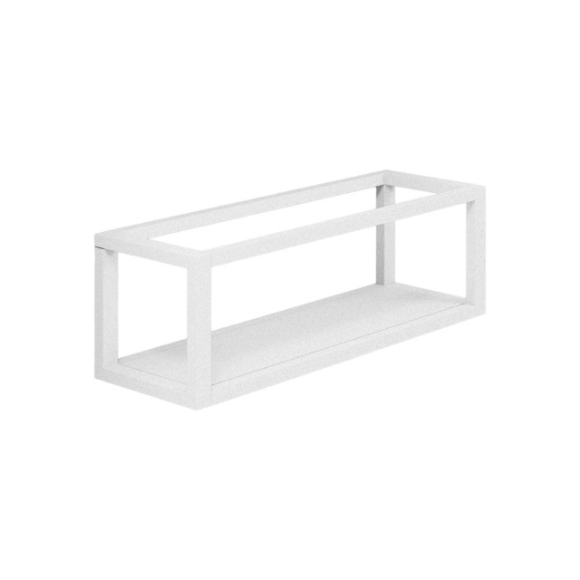 COSMIC Shelf with towel rail, White Matt, Wall-mounted 35 cm Collection THE GRID