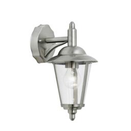 Klien 1 Light Outdoor Wall Lantern Polished Stainless Steel, Clear Polycarbonate IP44, E27