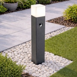 CGC AMARA Dark Grey Anthracite Outdoor Post Light With PIR Motion Sensor Grey Dark Grey Anthracite Height: 50 cm Width: 8 cm Depth: 11 cm