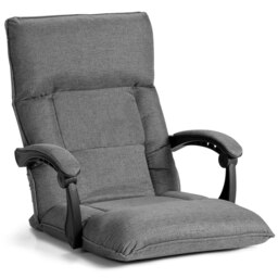 Gaming Floor Chair 14-Position Adjusting Lazy Sofa Grey Grey Chair