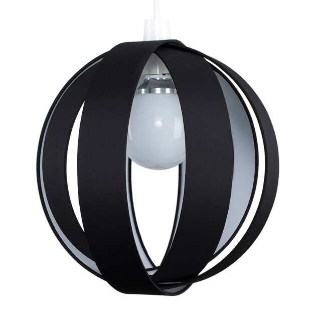 ValueLights J90 Black Fabric Globe Ceiling Pendant Shade Black