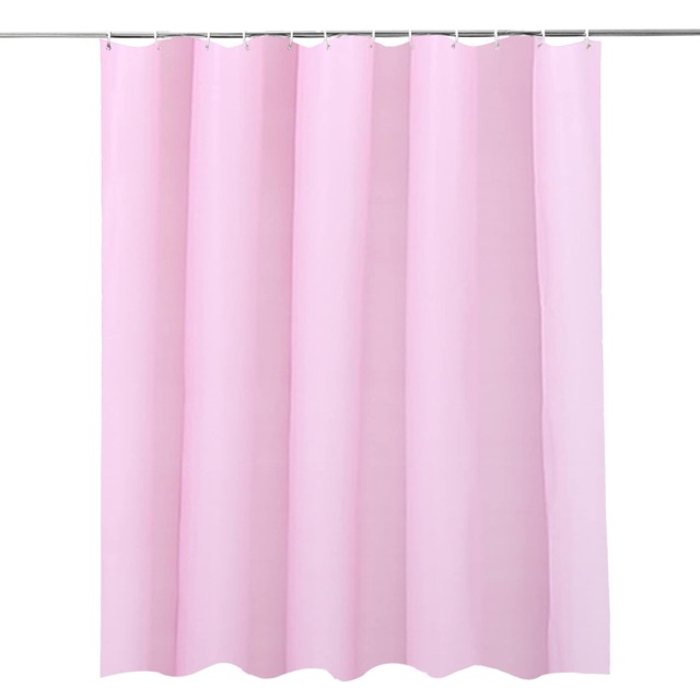 PEVA Plain Mould & Mildew Resistant Shower Curtain with 12 Hooks - 180x180cm