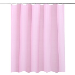 PEVA Plain Mould & Mildew Resistant Shower Curtain with 12 Hooks - 180x180cm