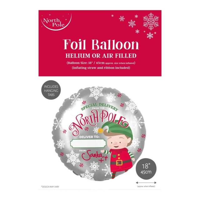 "Pack of 6 18"" Elf Arrival Christmas Foil Balloons"