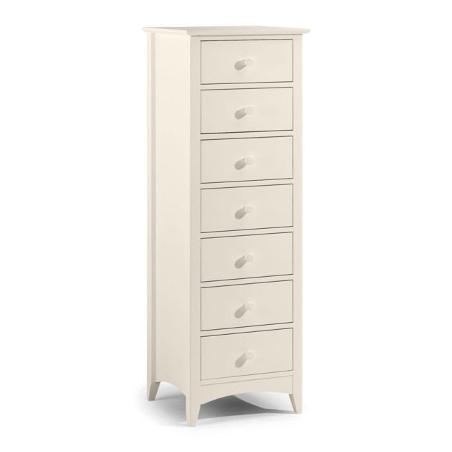 Premium Luma 7 Drawer Narrow Chest - Stone White