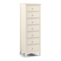 Premium Luma 7 Drawer Narrow Chest - Stone White