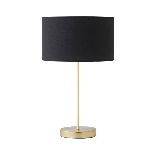 ValueLights Charlie Gold Table Lamp Black Gold Shade and Bulb