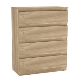 Minimalist Chest of 4 Drawers Brown Oak & Oak 1