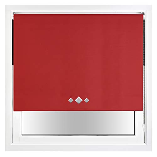 Blackout Roller Blind Diamond Eyelet Metal Fittings Red Red