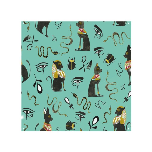 Hand Painting Abstract Ancient Egypt Horus Eye Signs Splash Back White