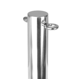 3m Silver Stainless Steel Tall Round Shade Sail Fixing Pole 3 Sections with Eyebolts