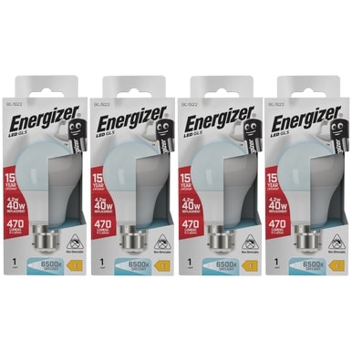 Energizer LED GLS B22 470lm 4.2W 6500K (Daylight) Light Bulb - Pack of 4