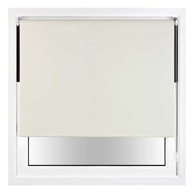 Blackout Roller Blind 100cm Wide x 210cm Long Metal Fittings Cream Cream