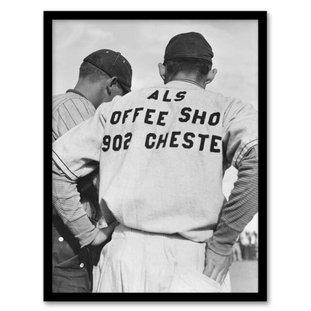 "Watching Baseball game Dorothea Lange Framed Wall Art Print 12X16"""