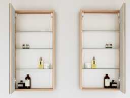 Bathroom Mirror Cabinet Mirrored Wall Unit 400mm Slimline Cupboard Narrow Storage Sonoma Oak Avir
