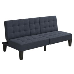 Adalynn Convertible Sofa Bed Fabric Blue Blue BLUE LINEN Three Seater