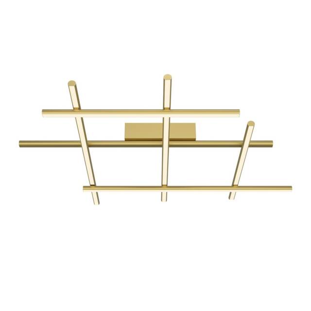 Radiance Modern Square Integrated LED Semi Flush Ceiling Light Gold 3000K 2250lm White Shade