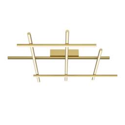 Radiance Modern Square Integrated LED Semi Flush Ceiling Light Gold 3000K 2250lm White Shade