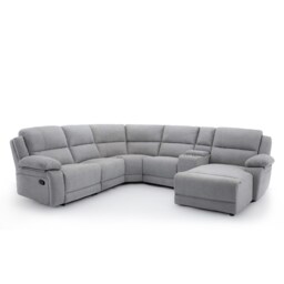 Dublin 5 Seater Recliner Corner Sofa Grey Light Grey Five Plus Seater