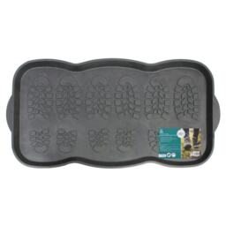 JVL Ox Rubber Boot Tray Doormat 41x81cm, Black