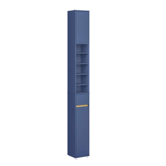 SoBuy BZR34-II-B,Tall Bathroom Storage Cabinet with 4 Adjustable Shelves and 1 Drawer Blue Blue 1