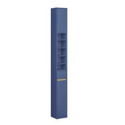SoBuy BZR34-II-B,Tall Bathroom Storage Cabinet with 4 Adjustable Shelves and 1 Drawer Blue Blue 1
