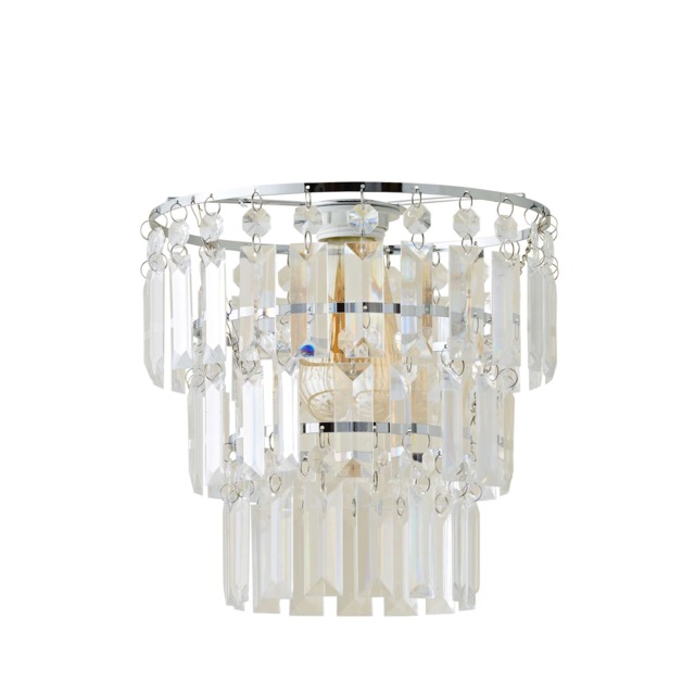 ValueLights Kelsks Clear Jewel Droplet Ceiling Shade and Bulb