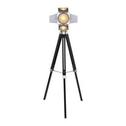 Silver and Black Tripod Floor Lamp