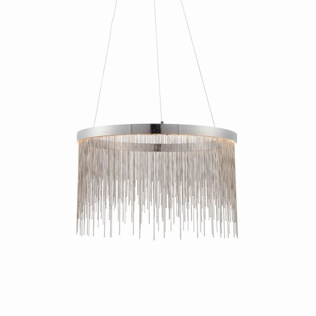 Zelma LED 1 Light Pendant Chrome, Silver Chain