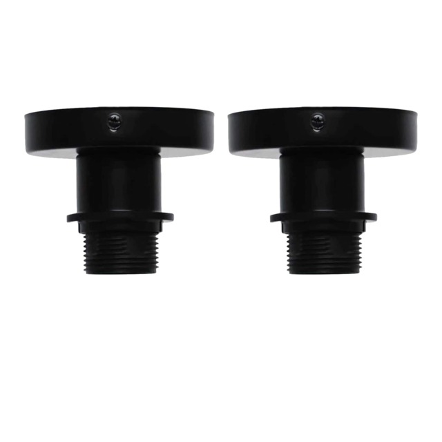 Set of 2 Cassidy - Black E27 Flush Mount Ceiling Lights for Shades Black Matt black paint Small 2