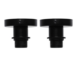 Set of 2 Cassidy - Black E27 Flush Mount Ceiling Lights for Shades Black Matt black paint Small 2