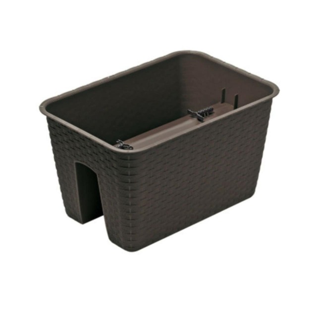 Square Ratolla Railing Plant Pot - 22.5x27.2x27.2cm Brown Brown & Set of 1 1