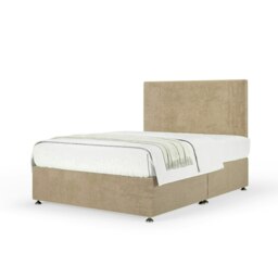 Neptune Spring Mink Naples Velvet Divan Set And Valencia Headboard Small Double