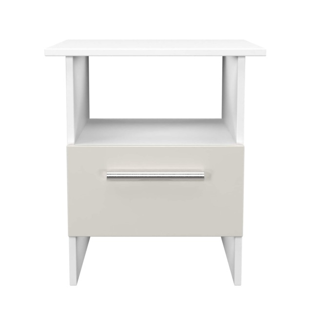 Trent Bottom Drawer Lamp Table in Grey Matt & White (Ready Assembled) Grey Grey Matt & White