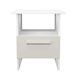 Trent Bottom Drawer Lamp Table in Grey Matt & White (Ready Assembled) Grey Grey Matt & White