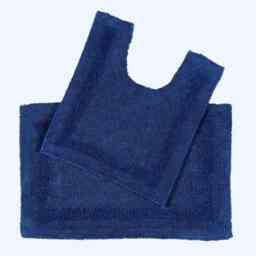 Homescapes Luxury Reversible Cotton Bath Mat Set - Navy Blue
