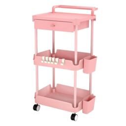 Levede 3 Tier Storage Trolley Cart Metal Rolling Utility Rack with Wheels